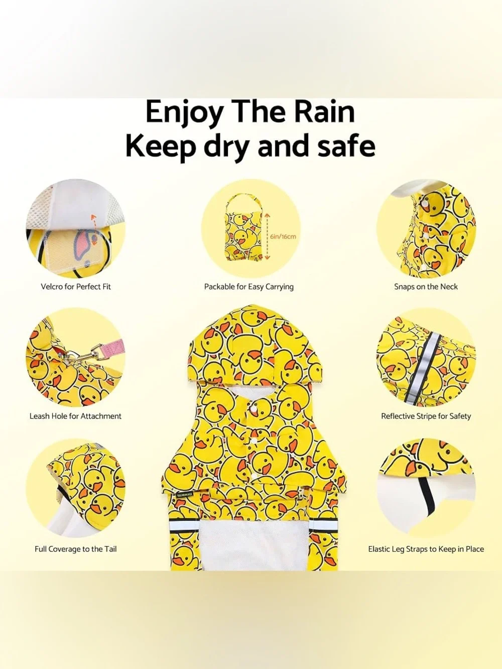 Small Ducky Dog Raincoat